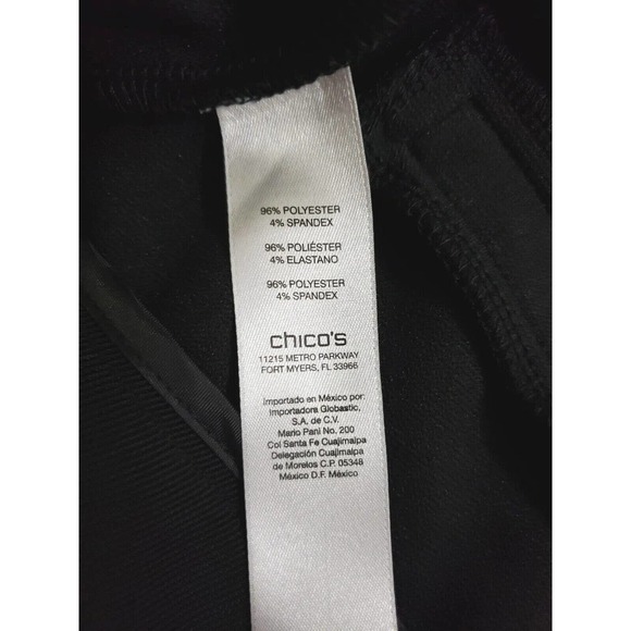 Chicos Collecton ~Woman Size 2(L)~ Black Straight Leg Designer Pants Stretch. - Picture 16 of 16